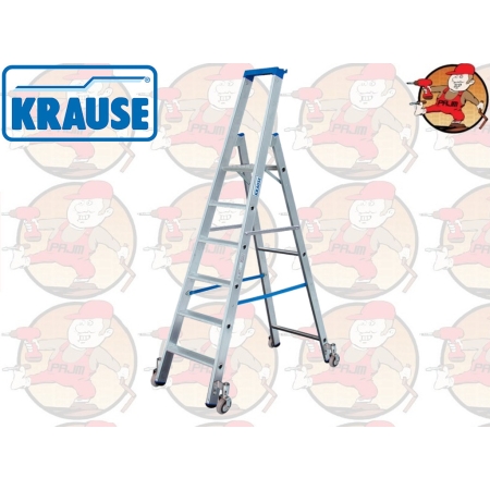 124647 KRAUSE STABILO drabina ze stopniami wolnostojąca z rolkami 7 stopni